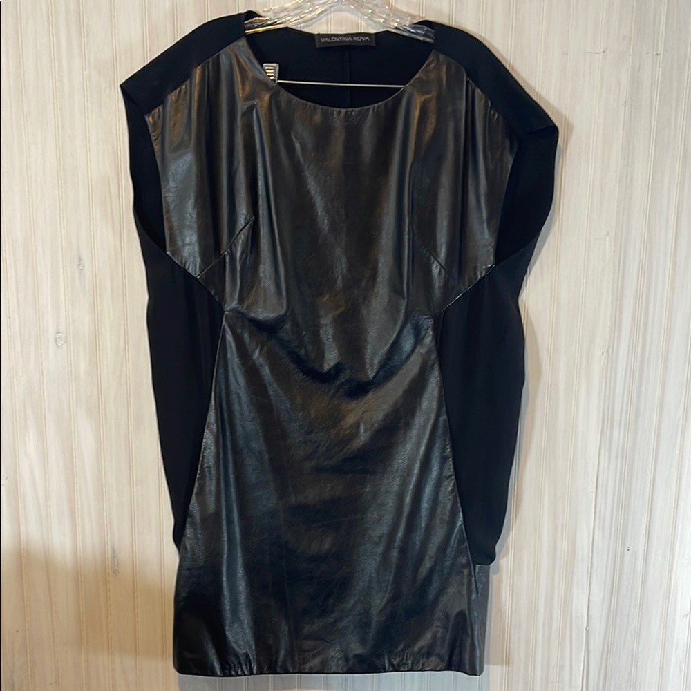 VALENTINA KOVA SILK LEATHER MINI DRESS